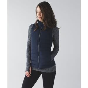 Lululemon Inkwell Navy Blue Fluffed Up Down Quilted Vest - Size 4